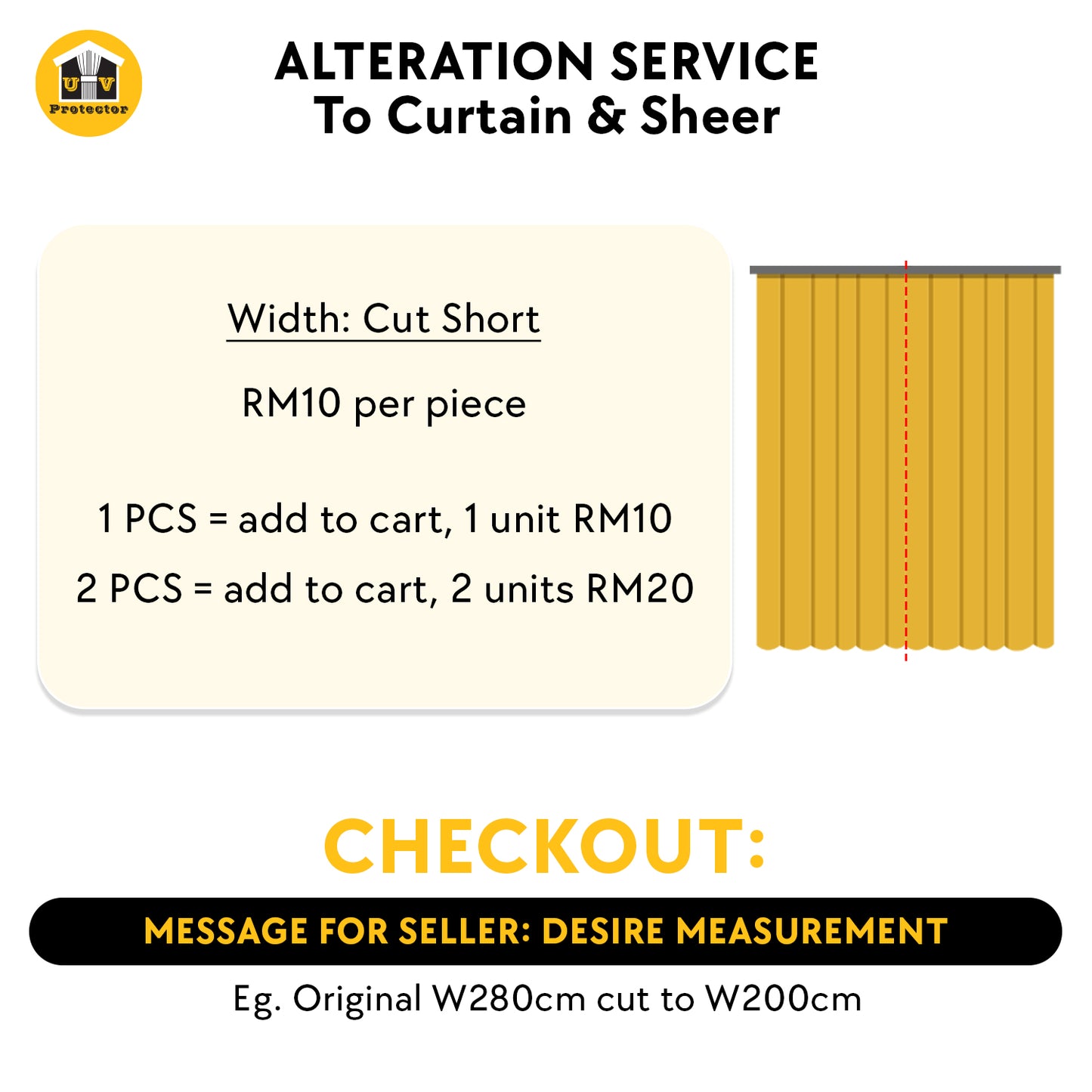 UV Protector Alteration Listing Service to Curtain & Sheer