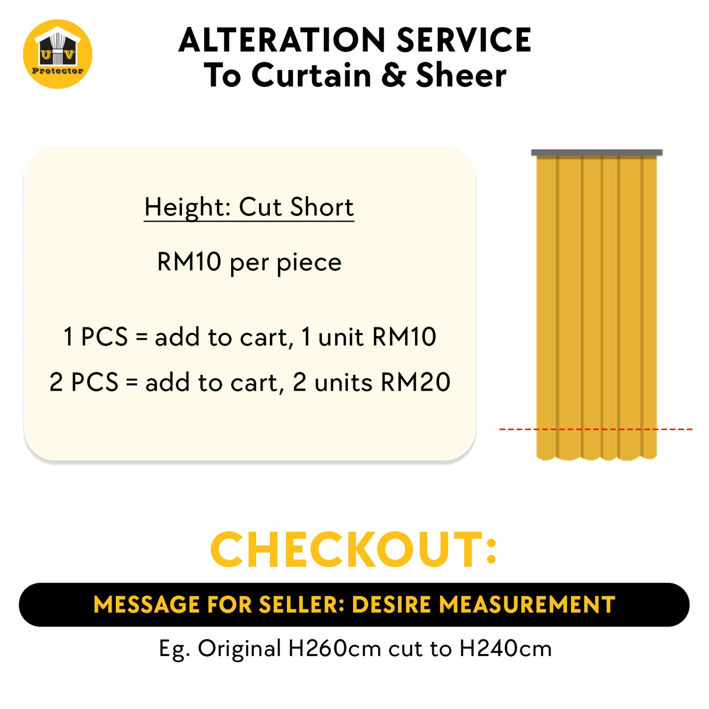 UV Protector Alteration Listing Service to Curtain & Sheer