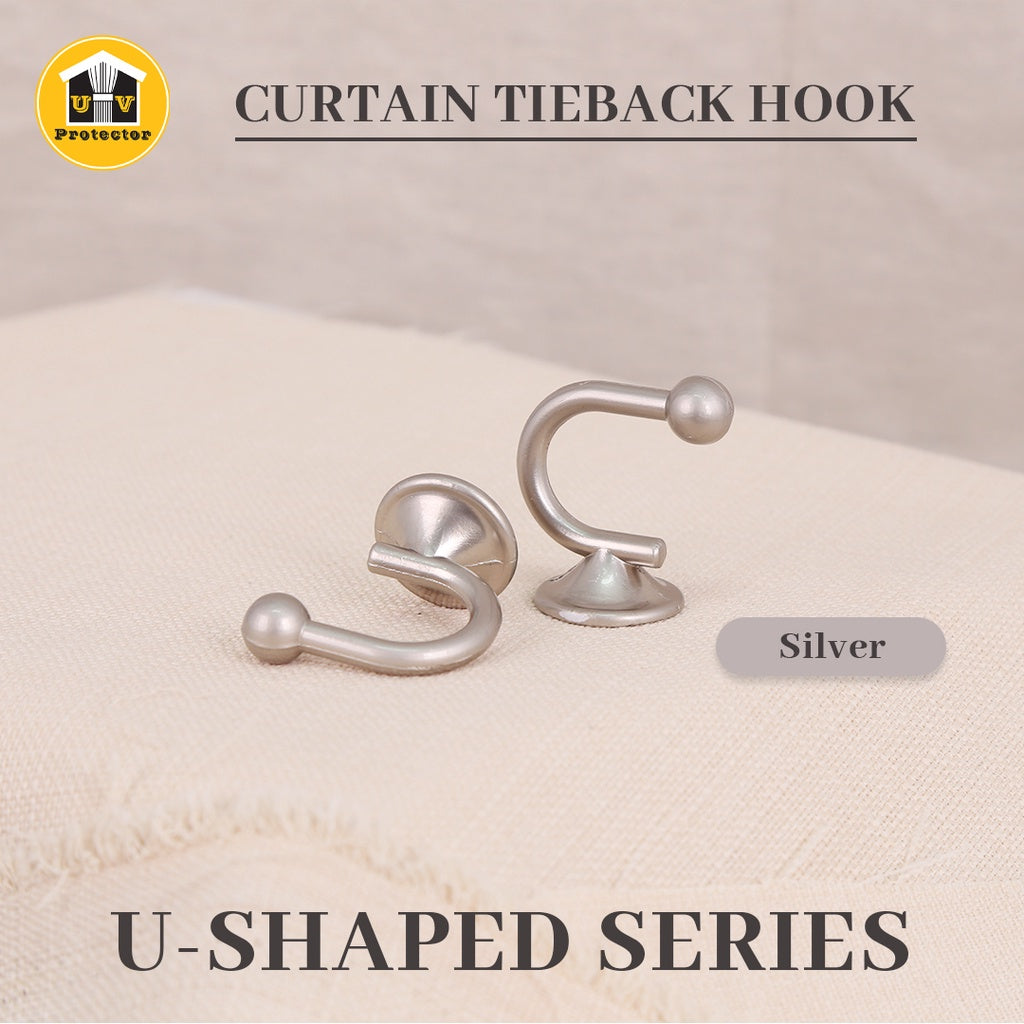 UVP Curtain Tieback Hook U-Shaped (2PCS)