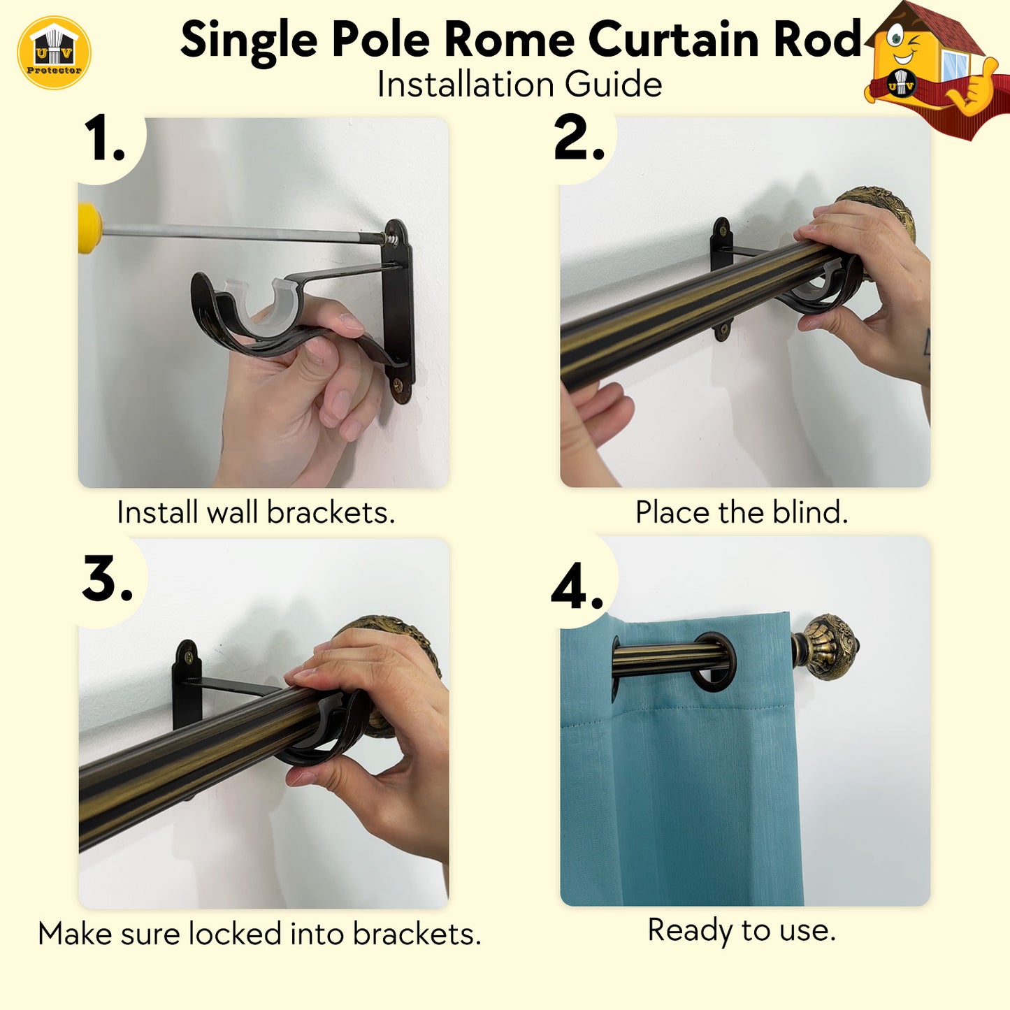 Roman ROD white color Single Double Pole Clearance Price: Last Units
