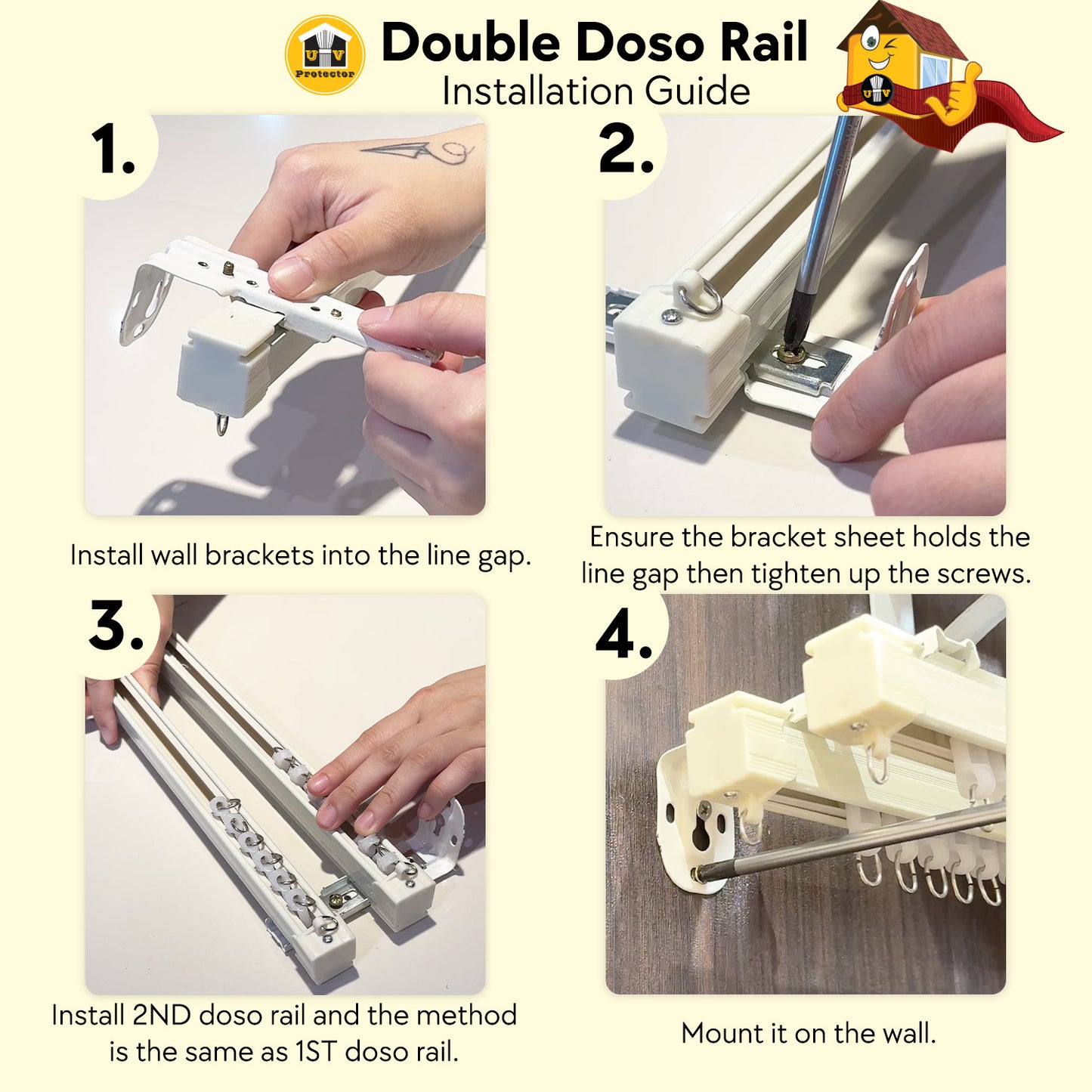 UVP DOSO RAIL Curtain Track Complete Full Set