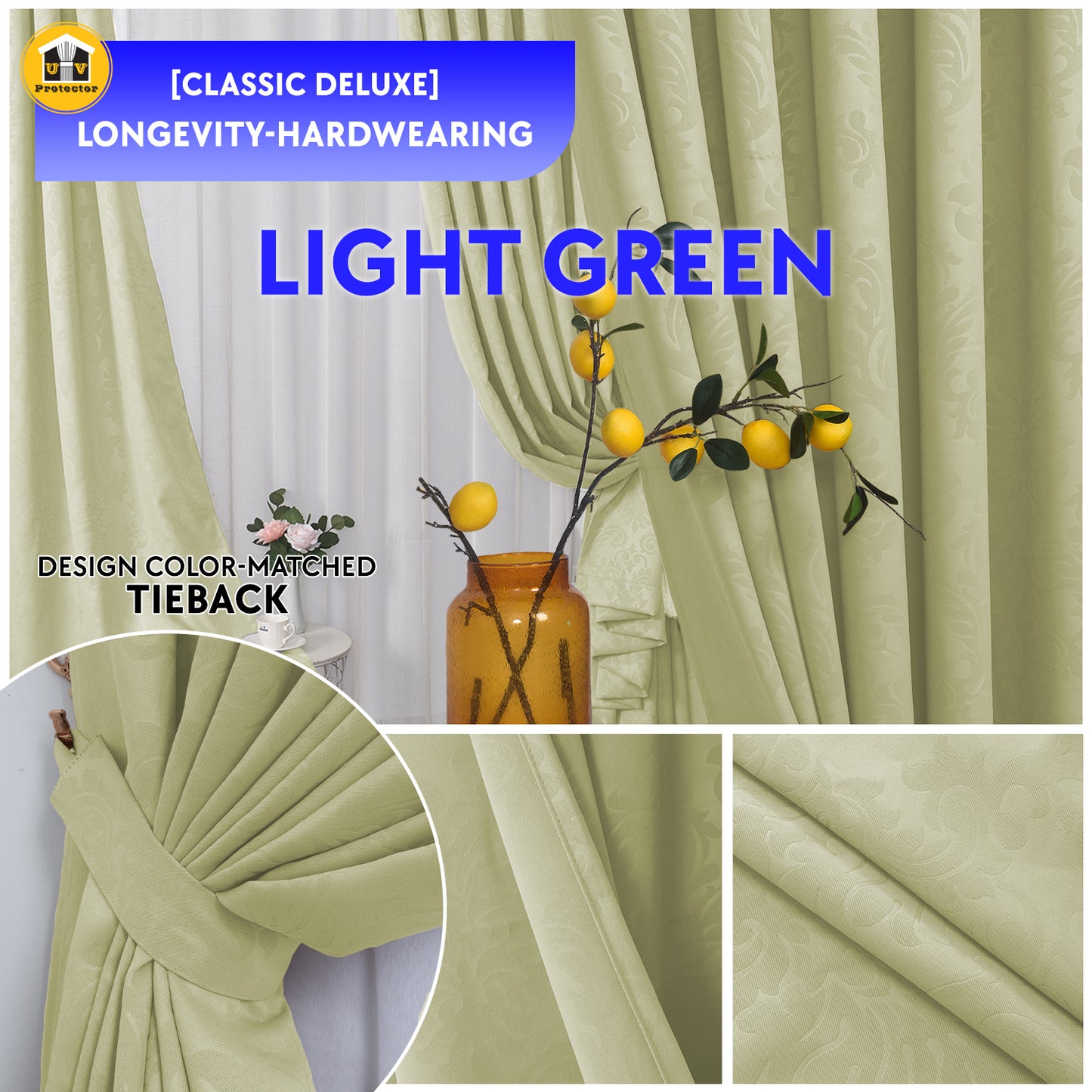 Blackout Curtain 99% Ring & Singapore Pleat Hook Upgrade VASE Floral Design Langsir Blackout Premium