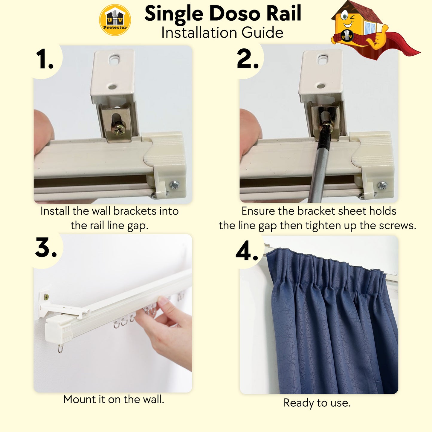 UVP DOSO RAIL Curtain Track Complete Full Set