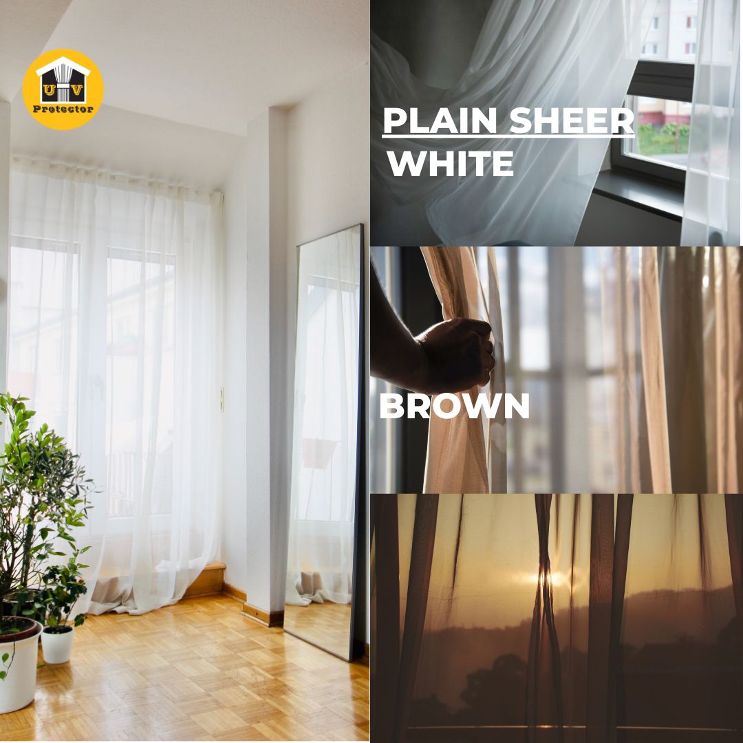 Day Curtain SHEER Snow White Brown Quality Craftsmanship Fine Stitching Hook Ring 6 7 8 9 10 feet