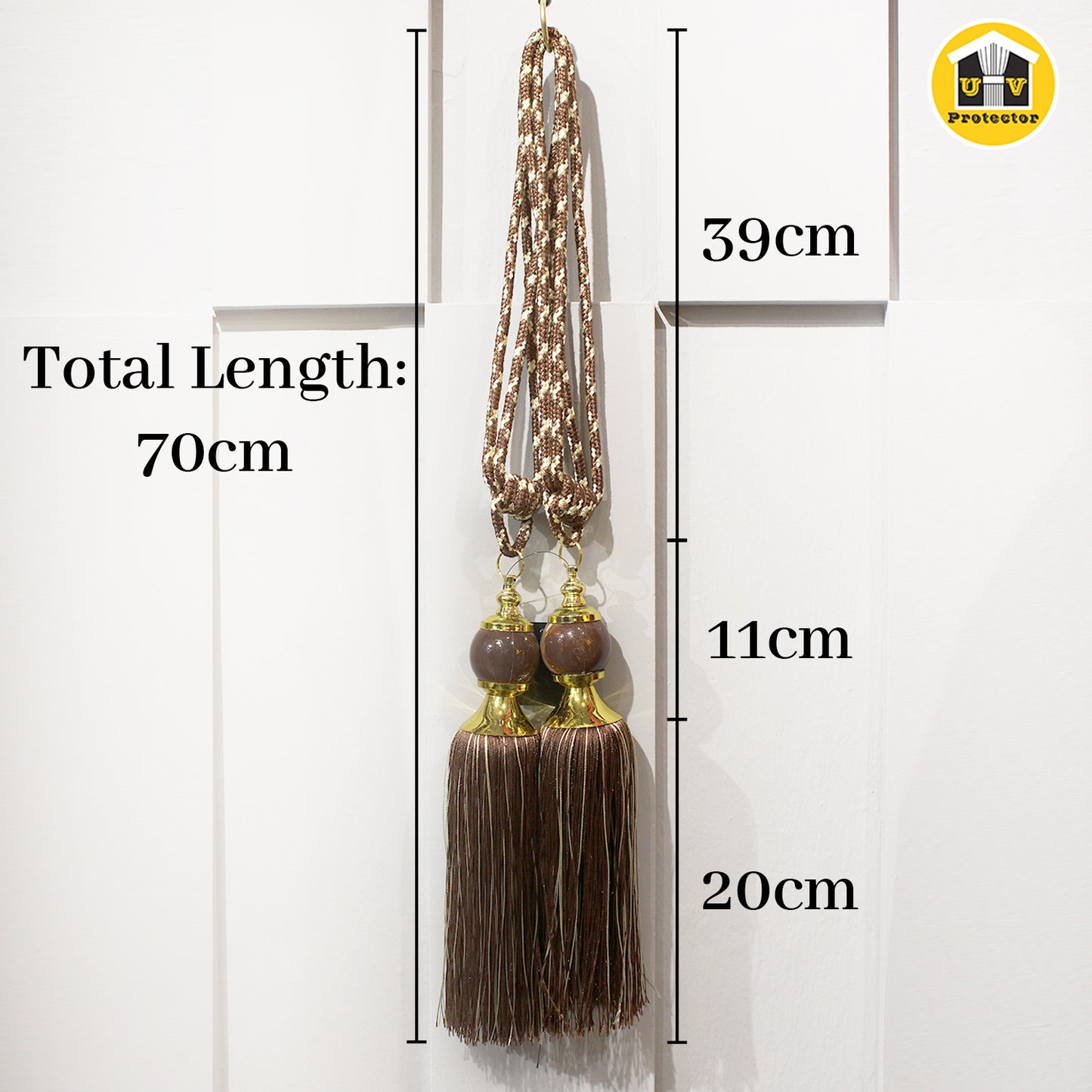 UVP Curtain Rope TieBack Deluxe Earthy Series (2 Pcs)