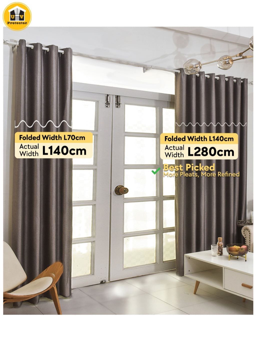 UVP 100% Blackout Curtain, Interior Designer Grade