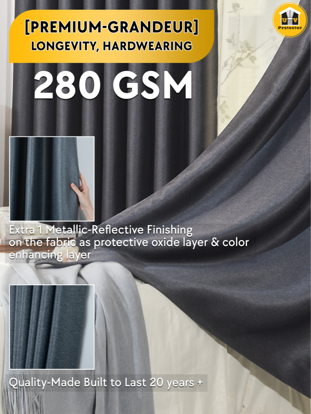 UVP 100% Blackout Curtain, Interior Designer Grade