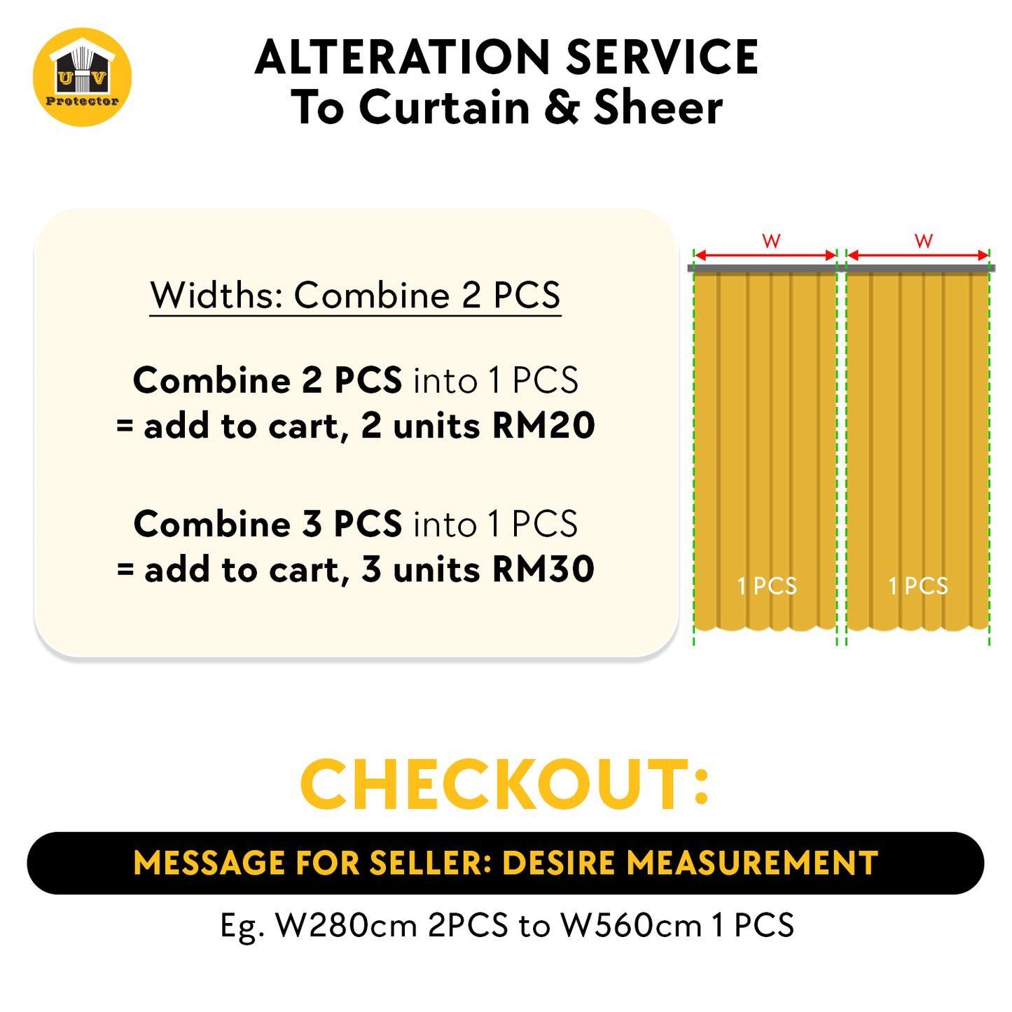UV Protector Alteration Listing Service to Curtain & Sheer