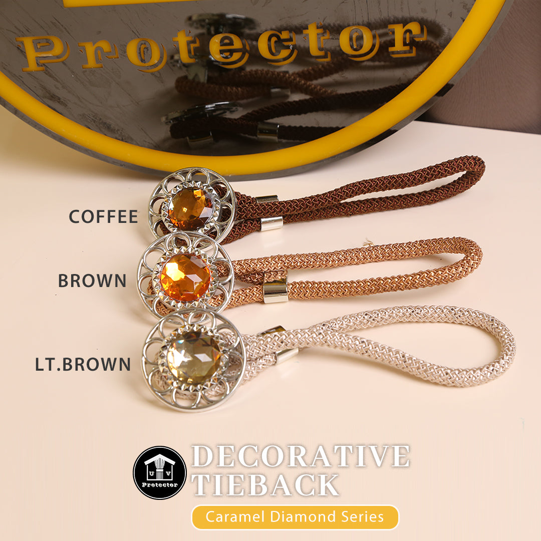 UVP Curtain Decorative TieBack Caramel Diamond Series (2 PCS)