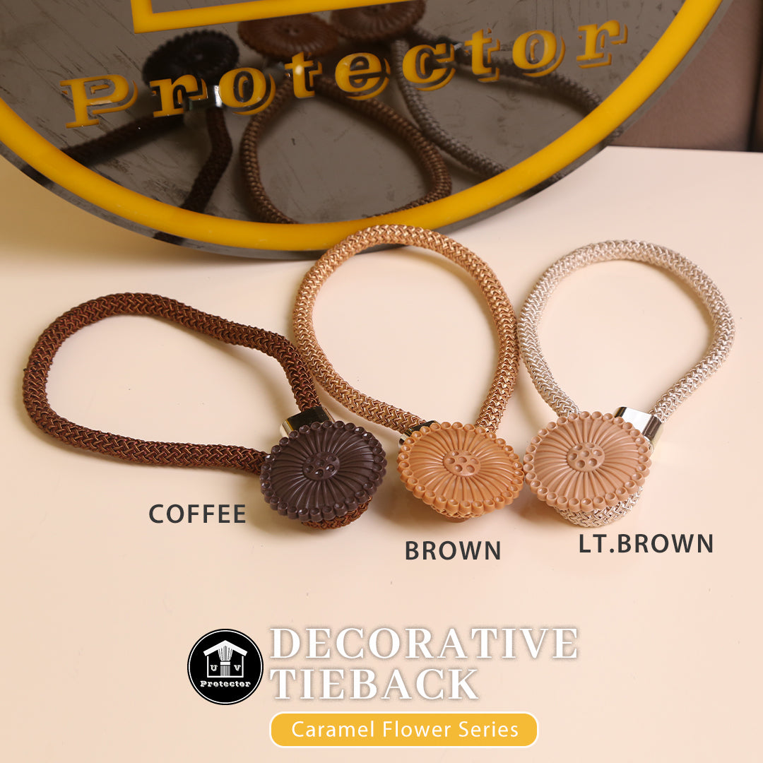 UVP Curtain Decorative TieBack Caramel Flower Series (2 PCS)