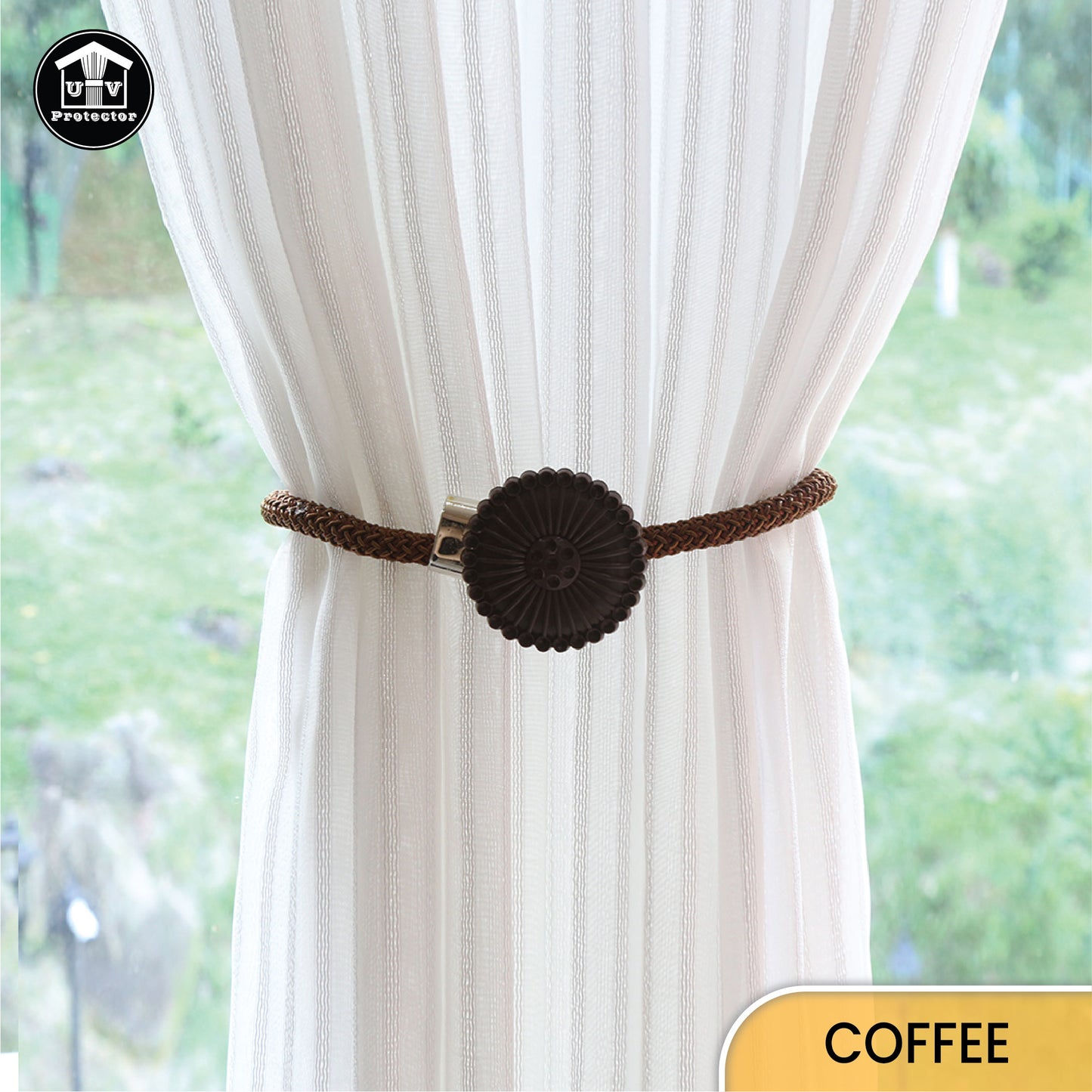 UVP Curtain Decorative TieBack Caramel Flower Series (2 PCS)