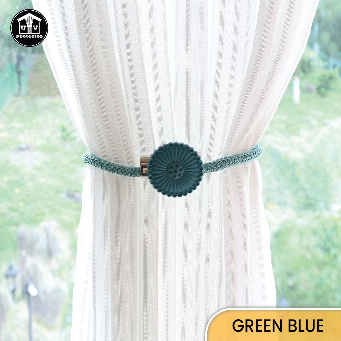 UVP Curtain Decorative TieBack Aqua Flower Series (2 PCS)