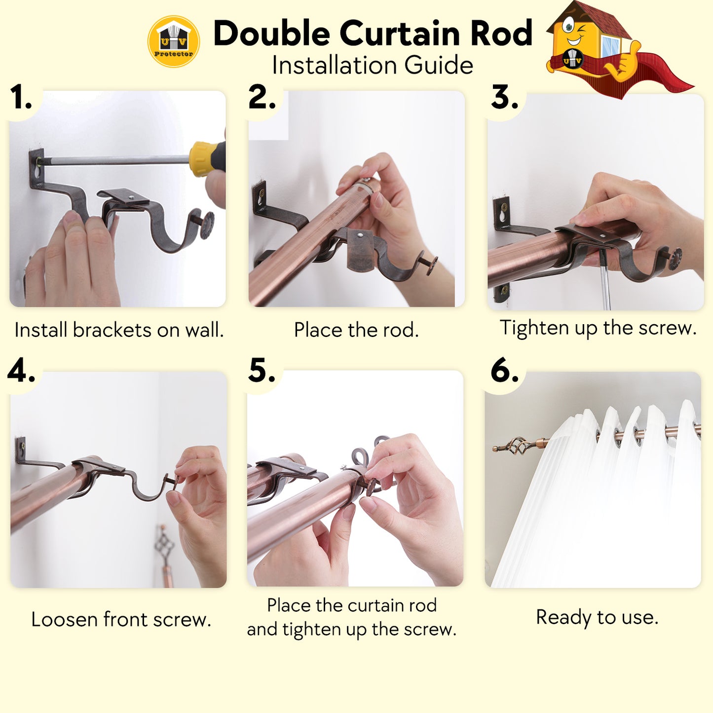 UVP Curtain Double Pole Curtain Rod