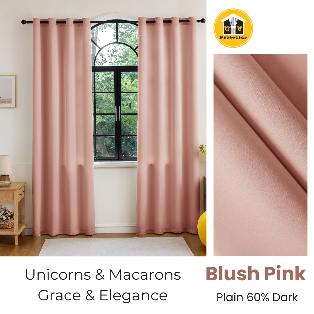 Dopamine Color Curtain Semi-Blackout 60% Dark Matt Satin Plain