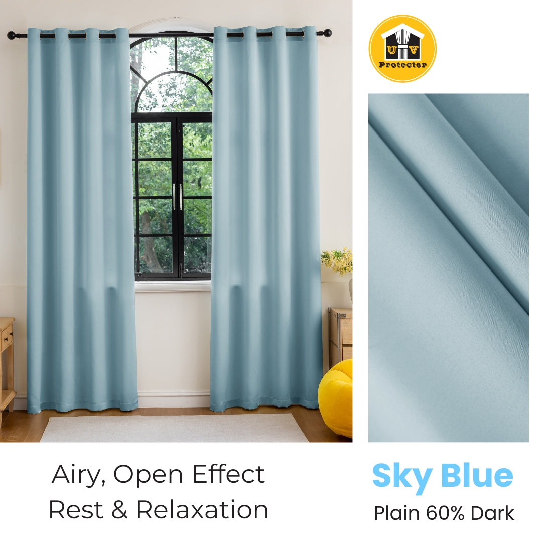 Dopamine Color Curtain Semi-Blackout 60% Dark Matt Satin Plain