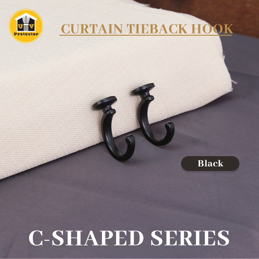 UVP Curtain Tieback Hook C-Shaped (2PCS)