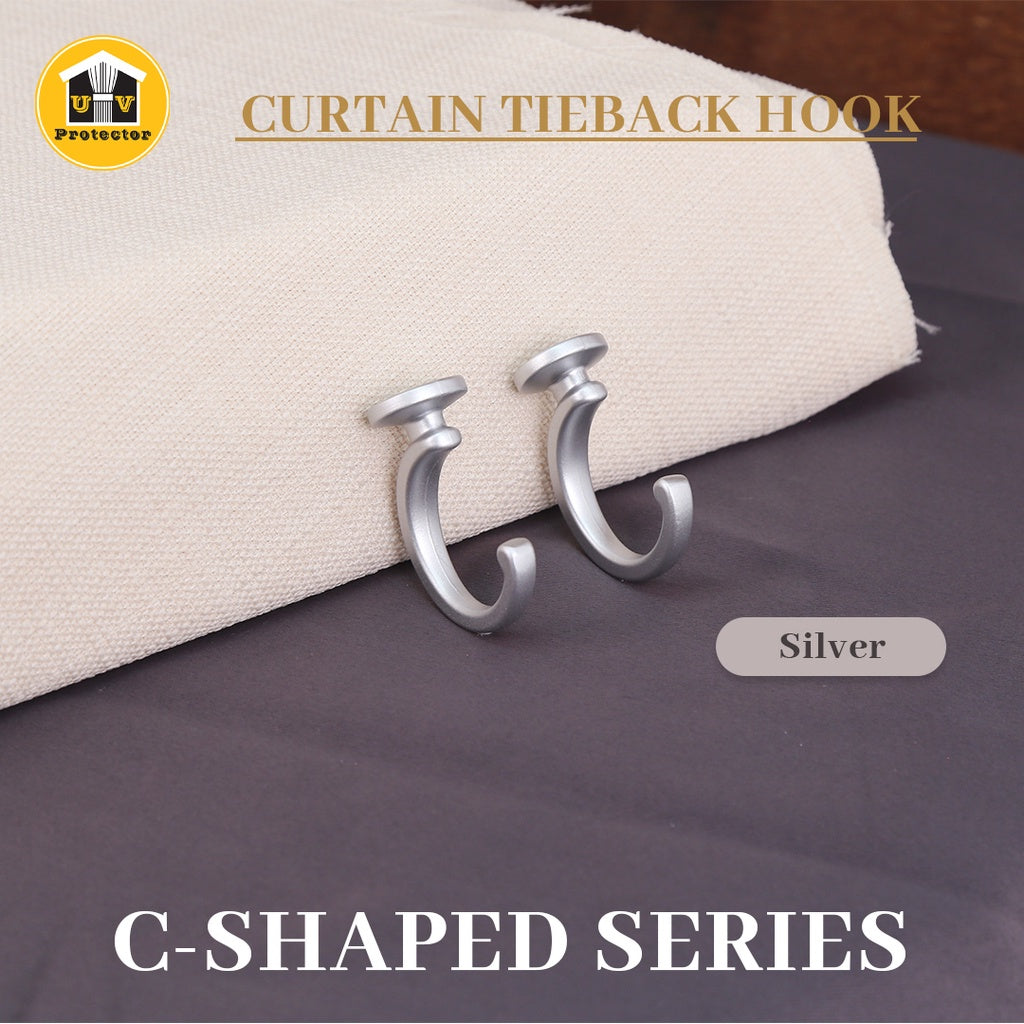 UVP Curtain Tieback Hook C-Shaped (2PCS)