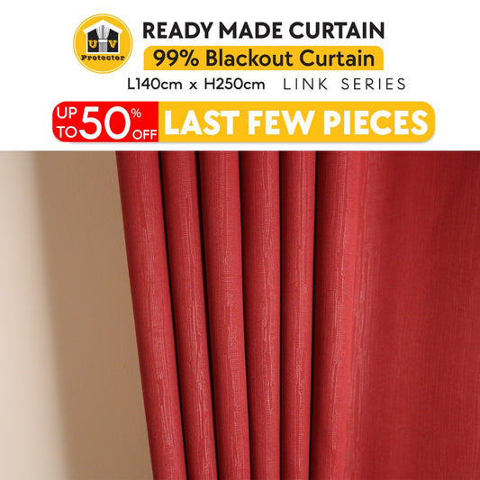 UVP Curtain Link Series Langsir 99% Blackout Jenis Ring L140cmxH250cm