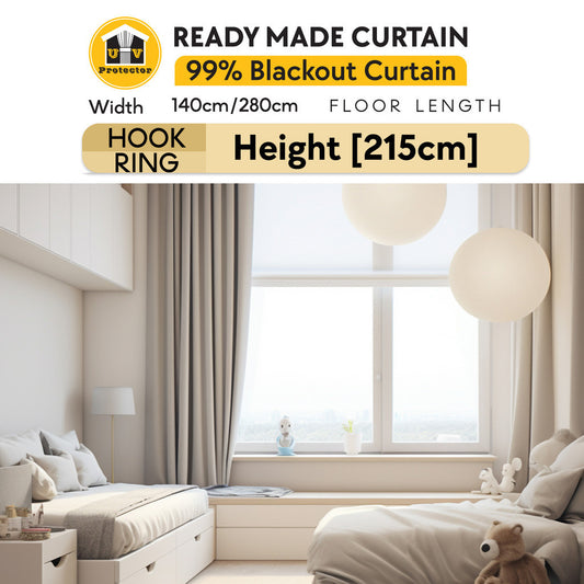 [Hook & Ring H215cm] UVP Curtain 99% Blackout Specialized Height
