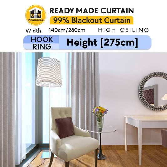 [Hook & Ring H275cm] UVP Curtain 99% Blackout Specialized High Ceiling