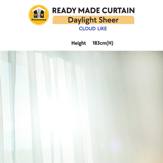 UVP Curtain Daylight Sheer 183cm Height Clouds-like