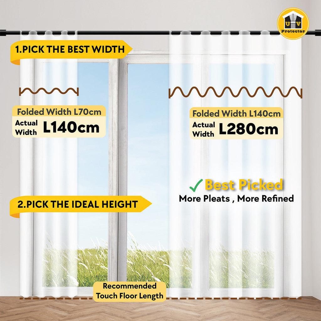 UVP Curtain Daylight Sheer 215cm & 275cm | 2 Heights