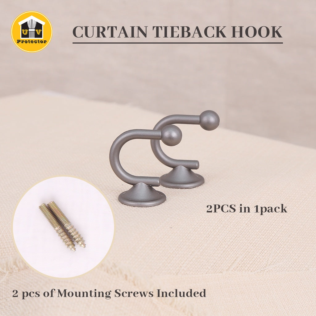 UVP Curtain Tieback Hook U-Shaped (2PCS)