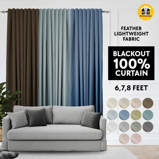 Lunar Series Lightweight Fabric achieves Blackout 100% Ready Made Curtain 14 Colors Hook Ring Eyelet