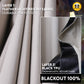 Lunar Series Lightweight Fabric achieves Blackout 100% Ready Made Curtain 14 Colors Hook Ring Eyelet