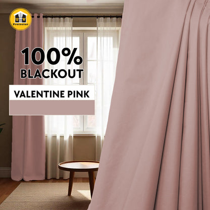 Lunar Series Lightweight Fabric achieves Blackout 100% Ready Made Curtain 14 Colors Hook Ring Eyelet