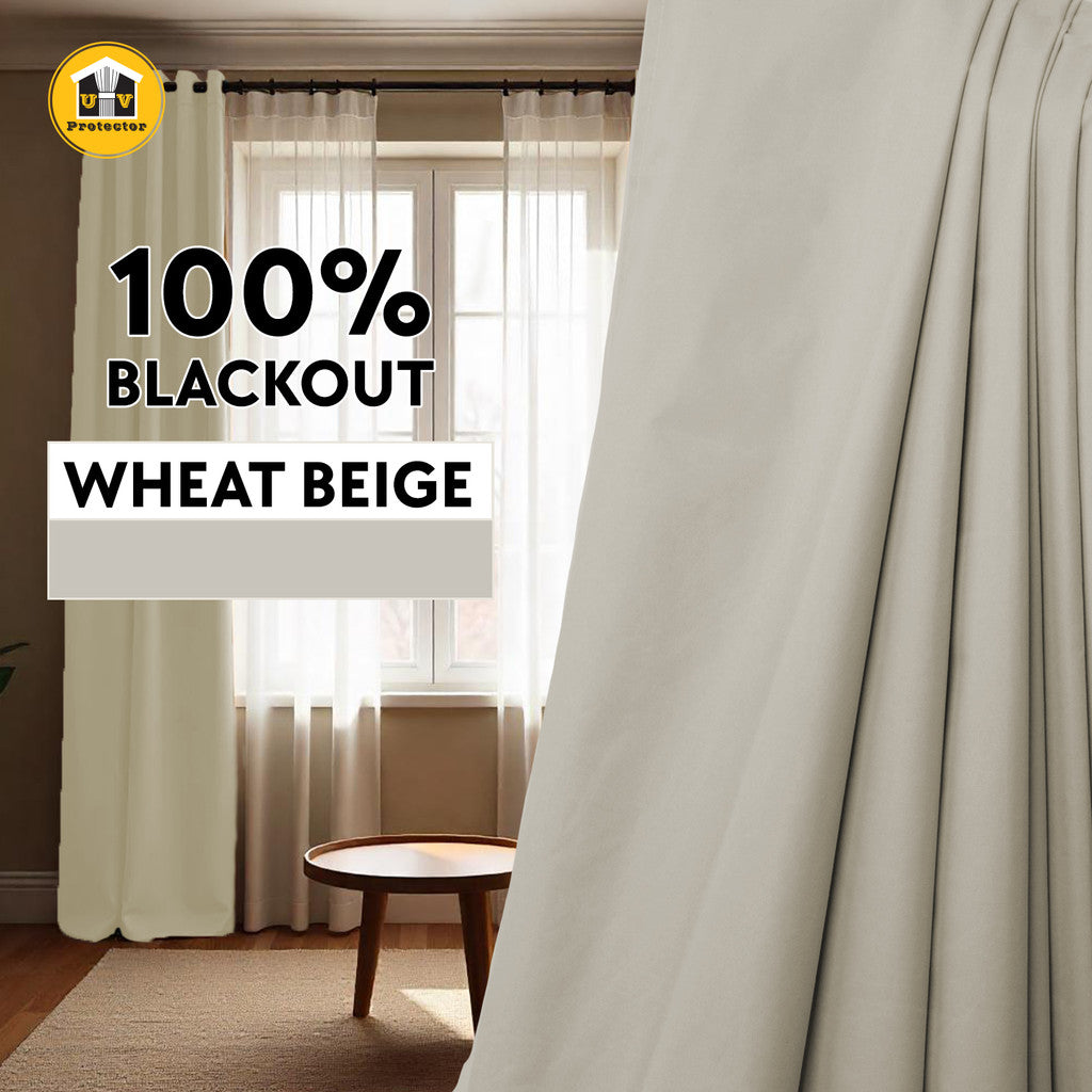 Lunar Series Lightweight Fabric achieves Blackout 100% Ready Made Curtain 14 Colors Hook Ring Eyelet