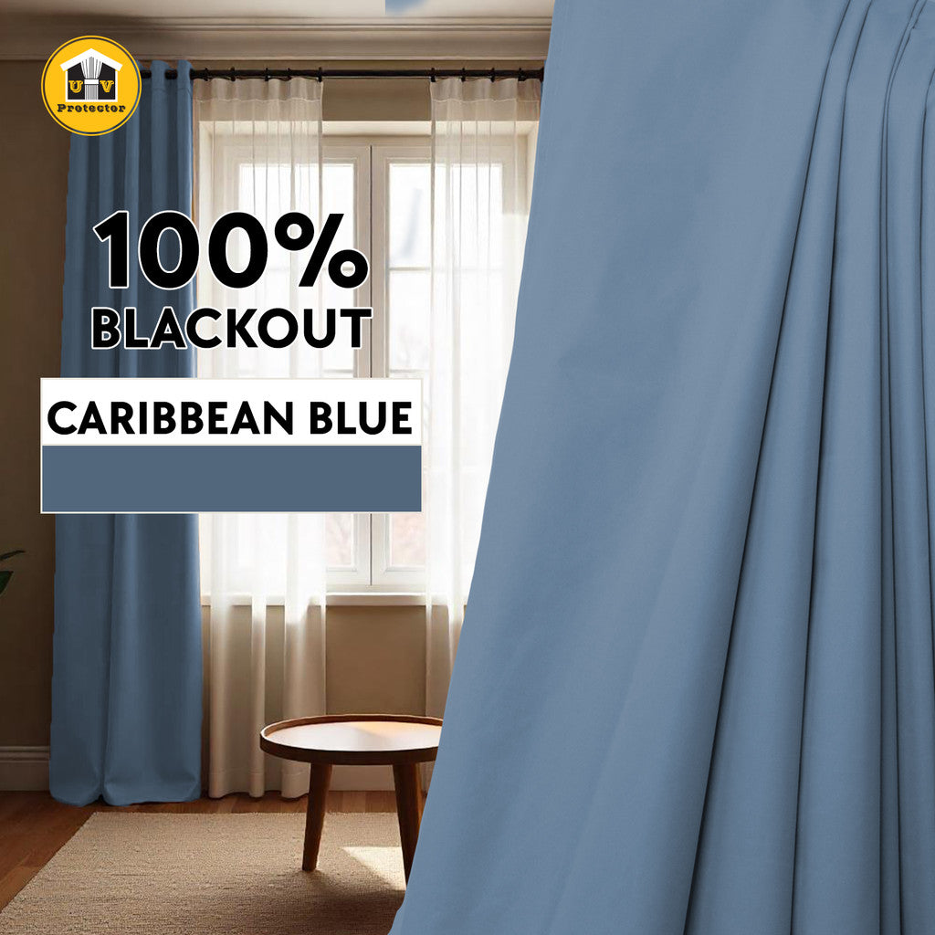 Lunar Series Lightweight Fabric achieves Blackout 100% Ready Made Curtain 14 Colors Hook Ring Eyelet
