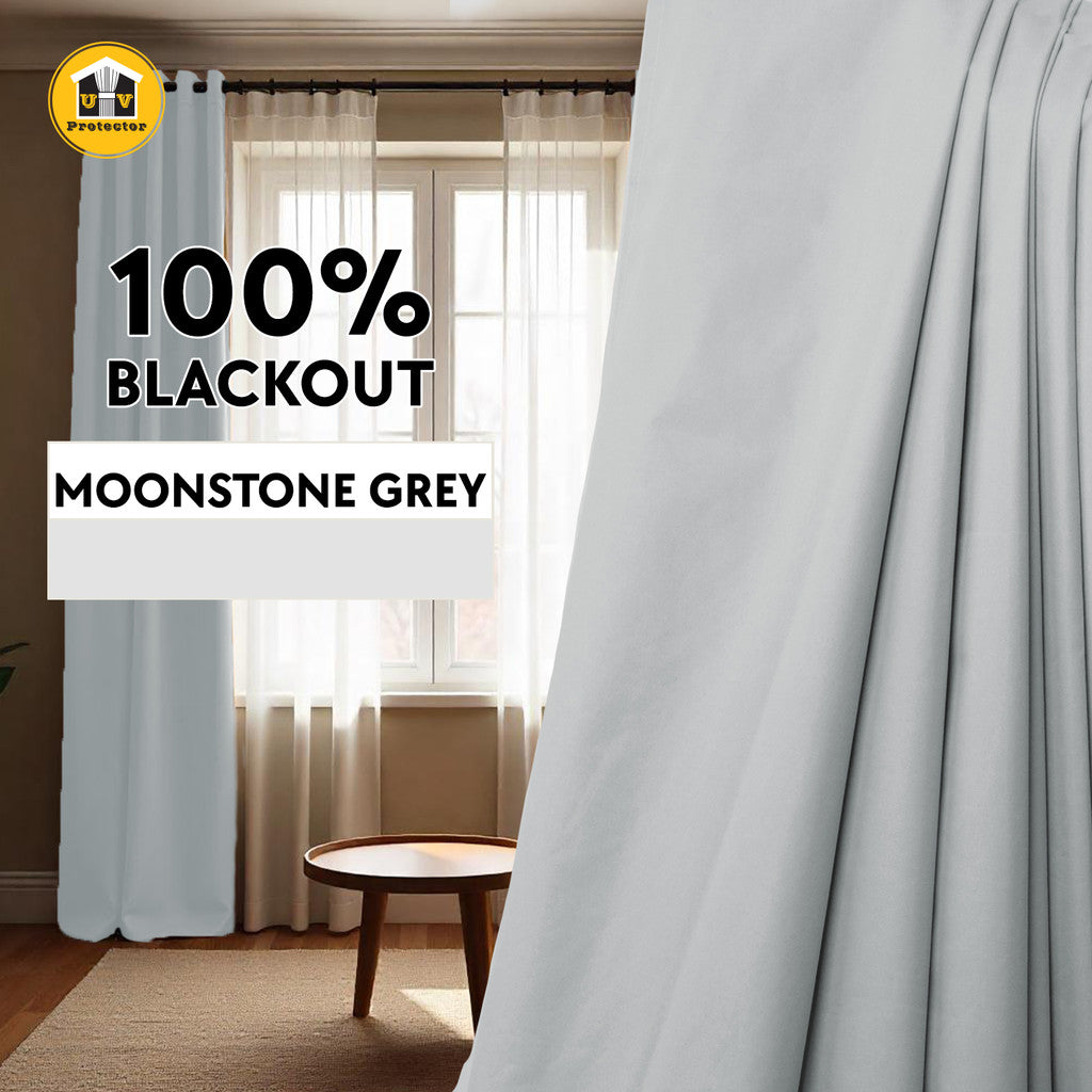 Lunar Series Lightweight Fabric achieves Blackout 100% Ready Made Curtain 14 Colors Hook Ring Eyelet