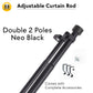 Curtain ROD Telescopic Adjustable Length 2ft to 14ft Single Double Pole Complete SET Accessories