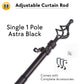 Curtain ROD Telescopic Adjustable Length 2ft to 14ft Single Double Pole Complete SET Accessories