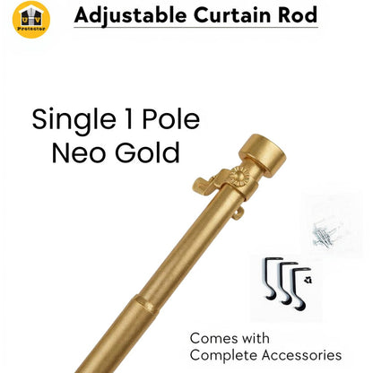 Curtain ROD Telescopic Adjustable Length 2ft to 14ft Single Double Pole Complete SET Accessories