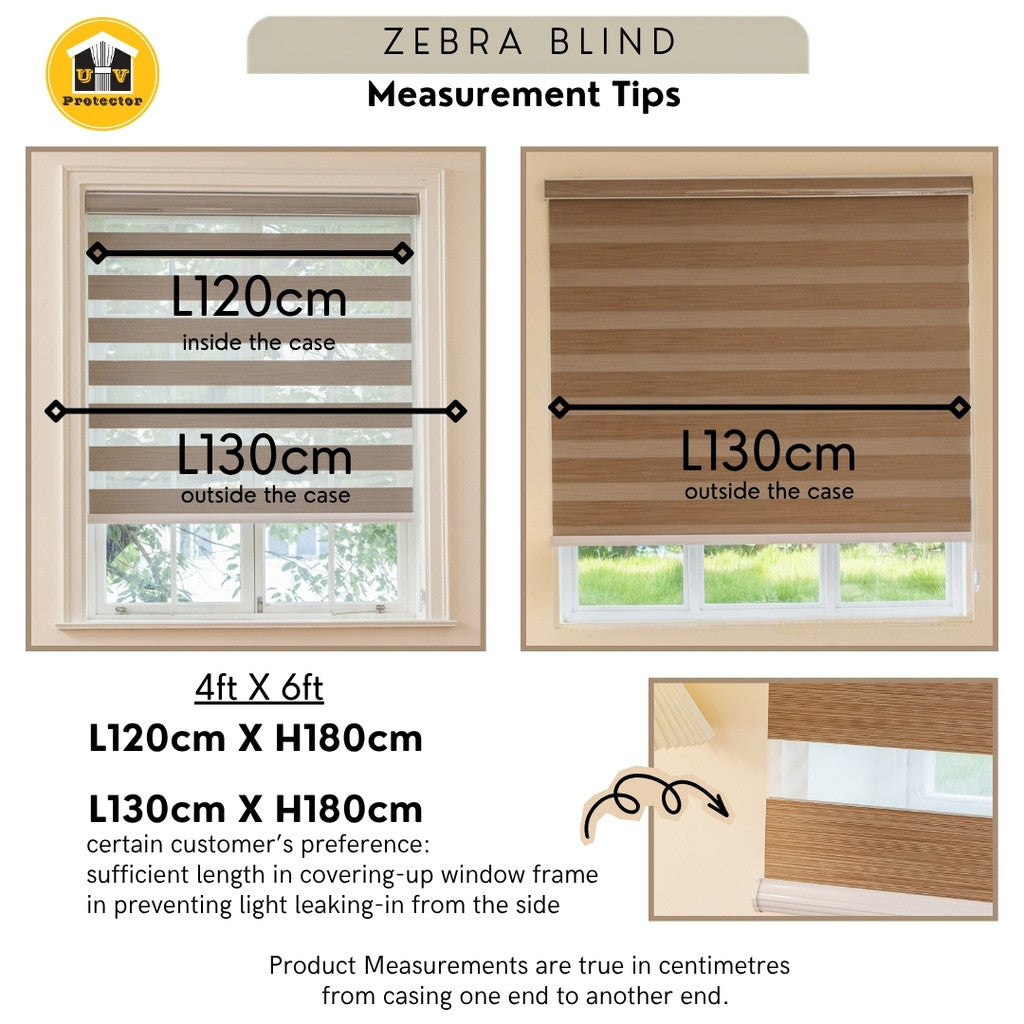 Zebra Blind Roller Blind grey brown gold color 100% Blackout