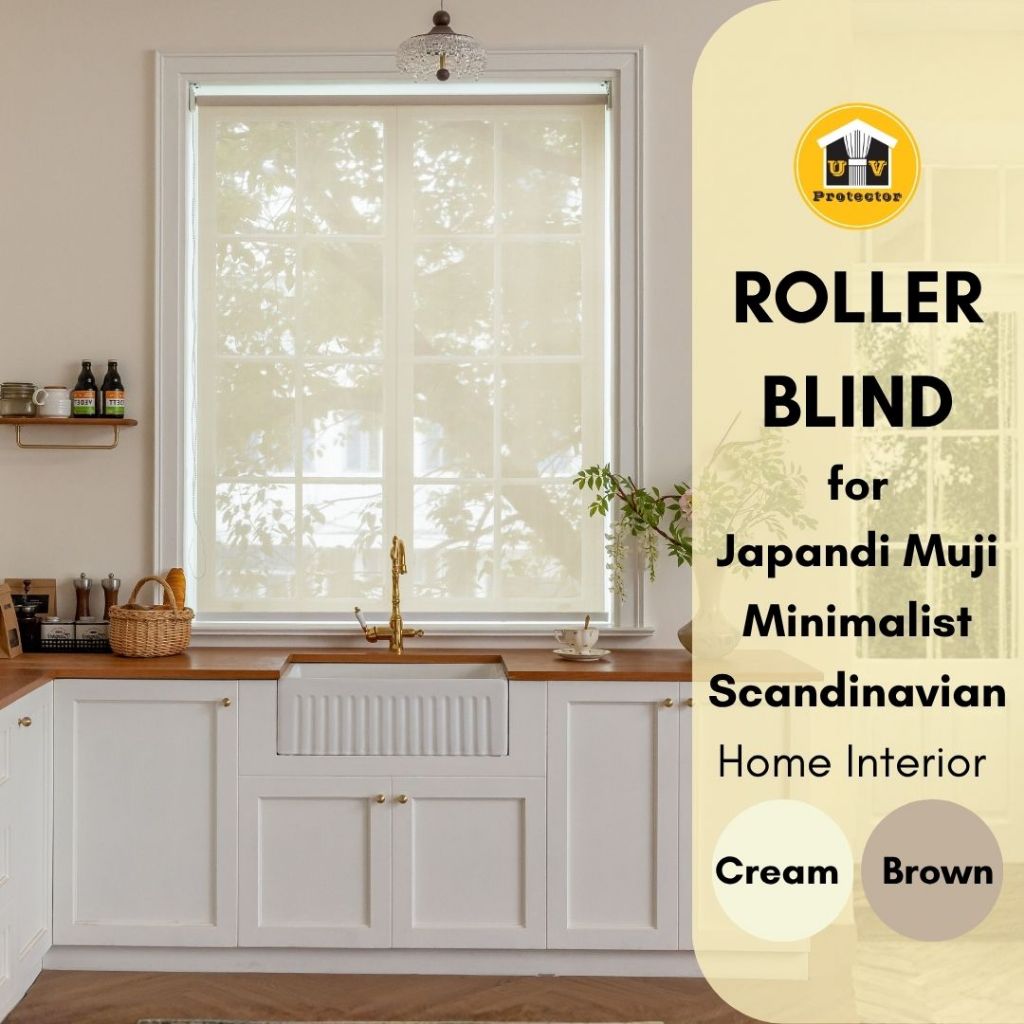 Block Out Roller Blind soft color palette interior 50%-100% Blackout