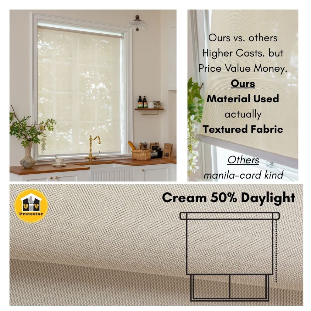 Block Out Roller Blind soft color palette interior 50%-100% Blackout