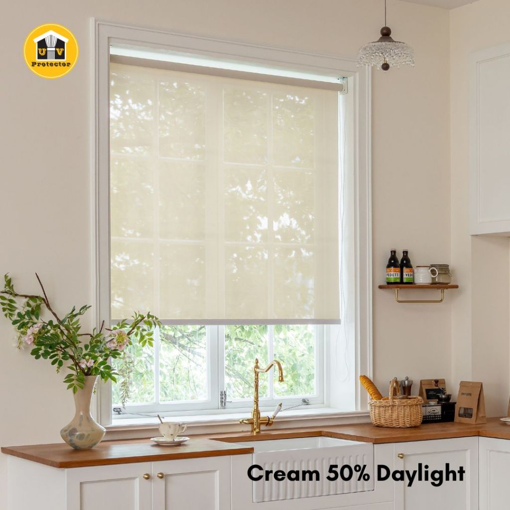 Block Out Roller Blind soft color palette interior 50%-100% Blackout