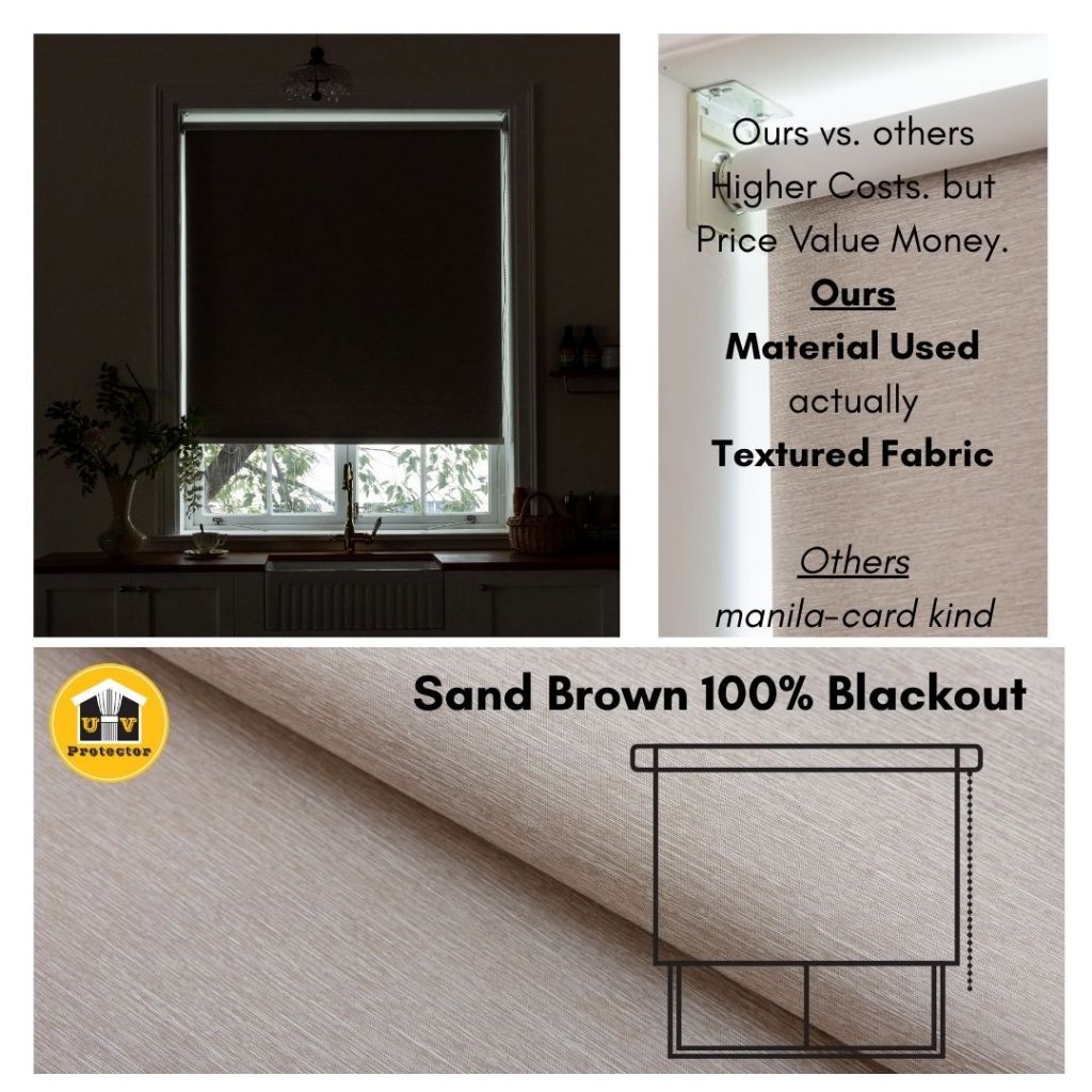 Block Out Roller Blind soft color palette interior 50%-100% Blackout
