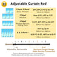 Curtain ROD Telescopic Adjustable Length Single Double Pole Complete Set Accessories Rail Track