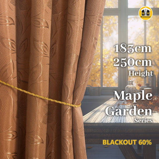 UVP 60% Dark Jacquard Curtain Autumn Harvest