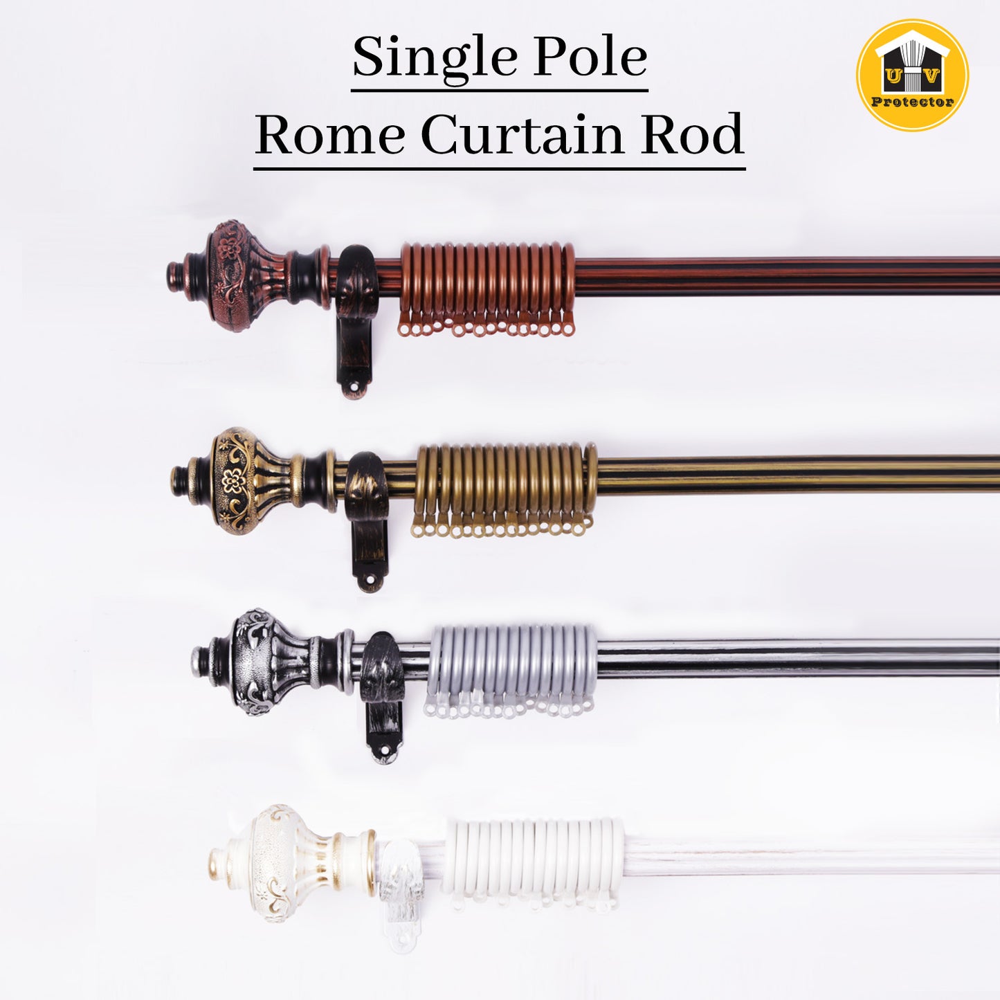 UVP Curtain Single Pole Rome Curtain Rod