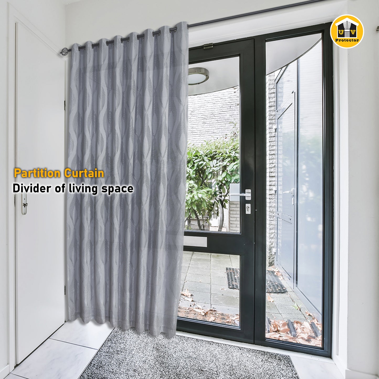 UVP 60% Dark Jacquard Curtain Cloudy Pebble