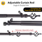 Curtain ROD Telescopic Adjustable Length Single Double Pole Complete Set Accessories Rail Track