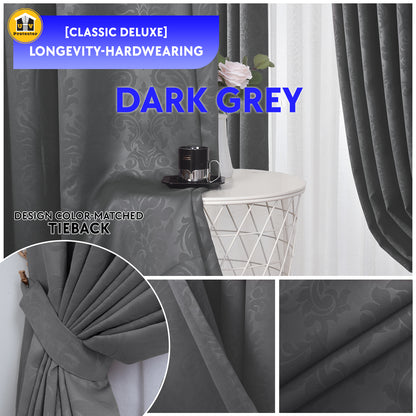 Blackout Curtain 99% Ring & Singapore Pleat Hook Upgrade VASE Floral Design Langsir Blackout Premium