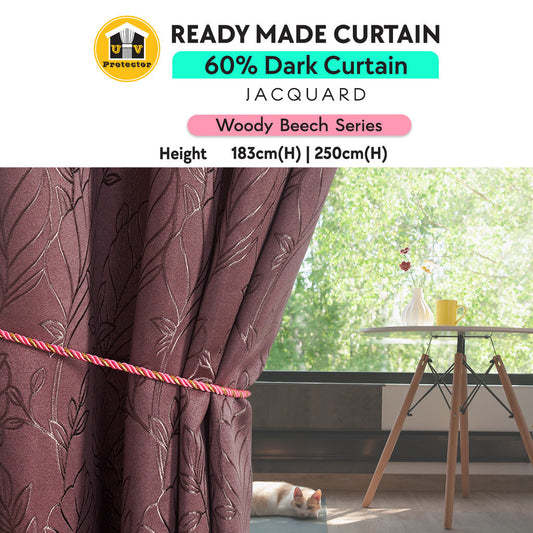 UVP 60% Dark Jacquard Curtain Forest Land