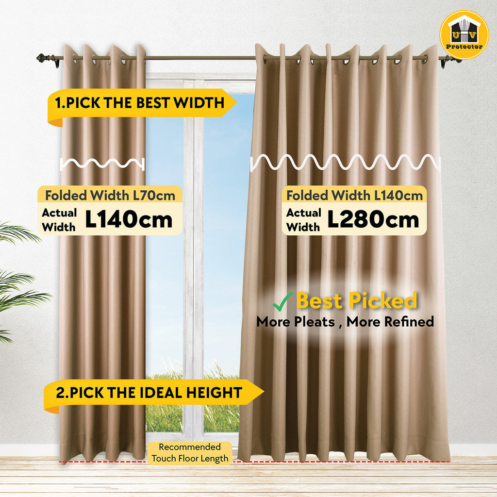 UVP Curtain 99% Blackout Sky High Hook & Ring (300cm)