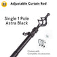 Curtain ROD Telescopic Adjustable Length Single Double Pole Complete Set Accessories Rail Track